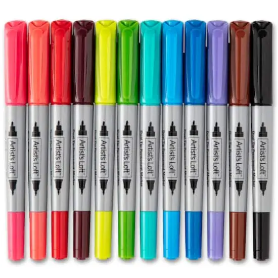 24 Color Dual Tip Permanent Markers by Artist's Loft&trade; {8}