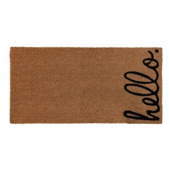 Hello Honey&reg; Black & Brown Hello Natural Coir Doormat {3}