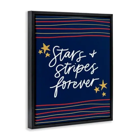 Stupell Industries Stars Stripes Forever Americana Independence Day Floater Framed Art Black {4}