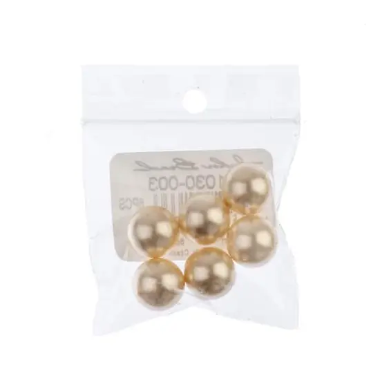 Preciosa Maxima 12mm Round Nacre Pearls, 6ct. Cream {3}