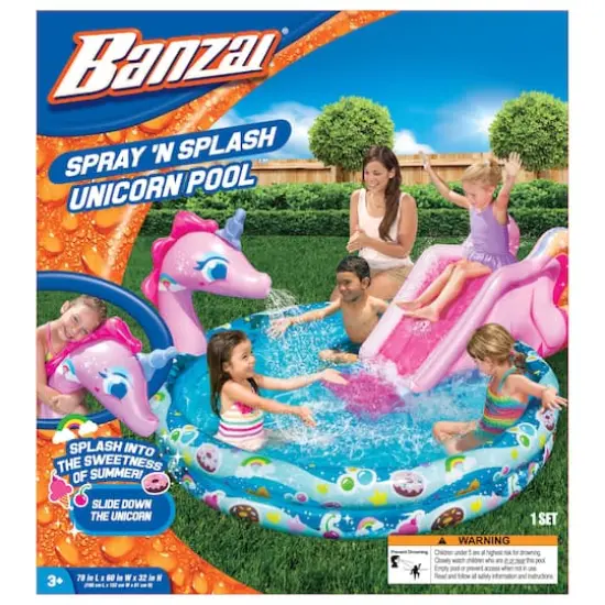 Banzai&reg; 6ft. Spray 'N Splash Unicorn Pool&trade; {5}