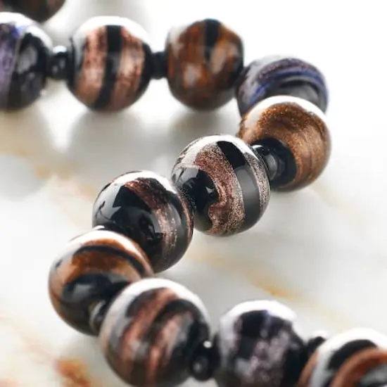Black & Amber Lampwork Glass Beads, 10mm by Bead Landing&trade; {3}