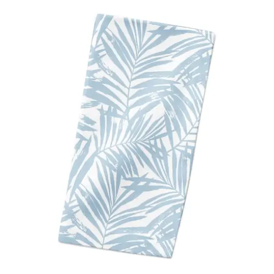 Blue Palm Leaf Pattern Cotton Twill Napkin {3}