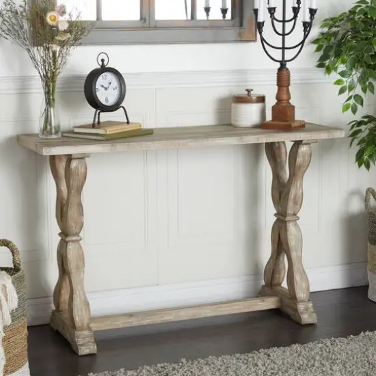 Brown Fir Farmhouse Console Table, 32" x 48" x 16" {9}