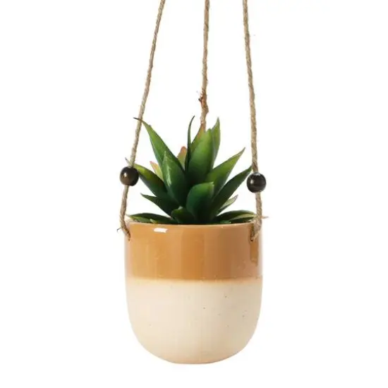 Hello Honey® 4.5" Assorted Stoneware Planter with Bead Hanger, 4ct. {4}