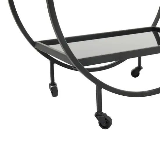 31" Metal Contemporary Bar Cart Black {7}