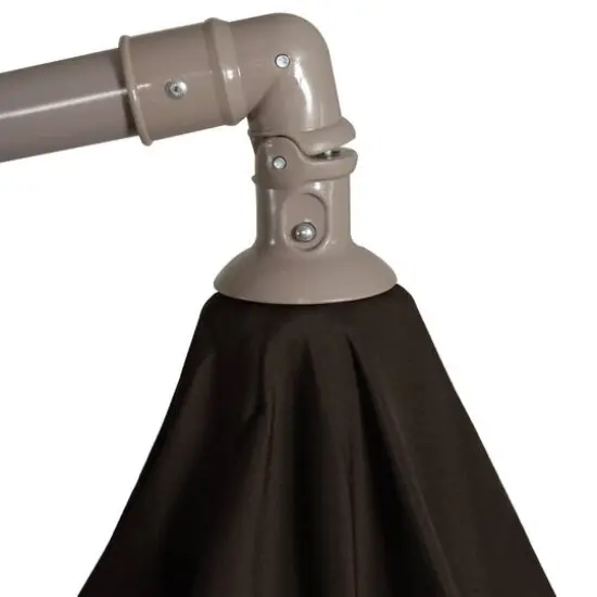 10ft. Offset Outdoor Patio Umbrella with Hand Crank Brown {4}