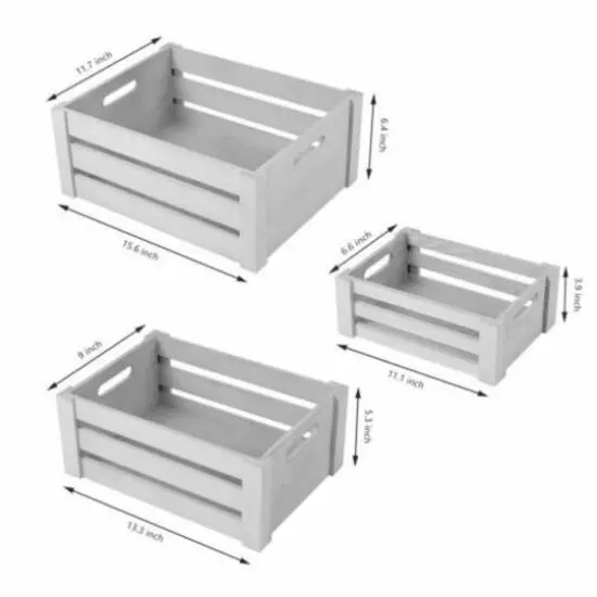 NEX&trade; Distressed Wood Storage Containers Display Risers Set Dark Gray {4}