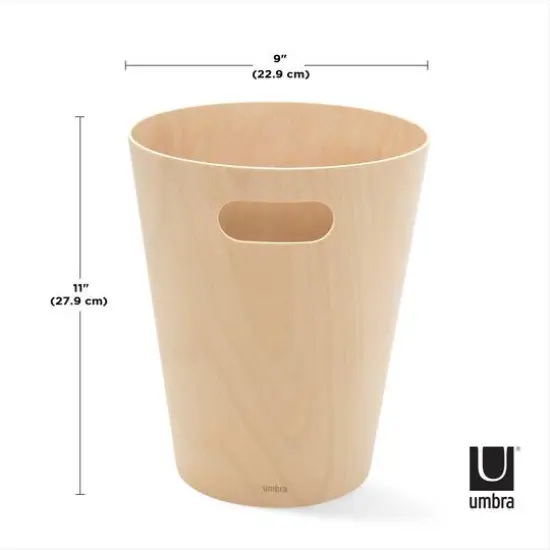 Umbra 2gal. Woodrow Trash Can Natural {7}