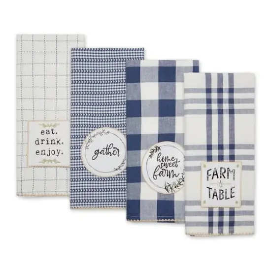 French BlueFarm To Table Embellished Dishtowel (Set of 4) {3}
