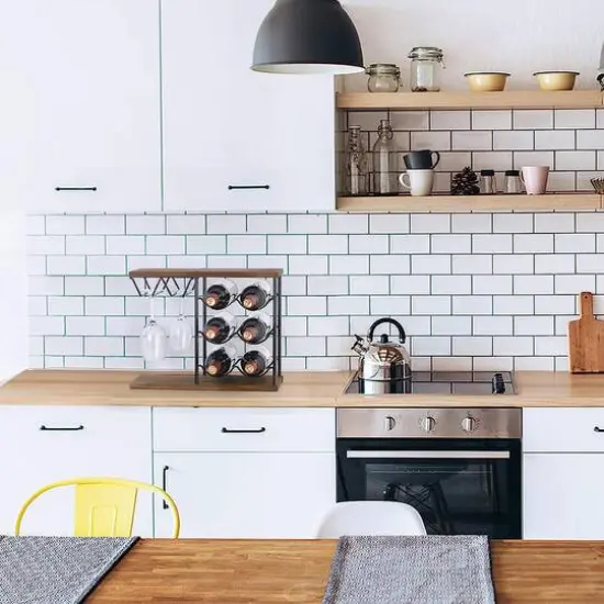 Brown Countertop Freestanding Wine Rack  {4}