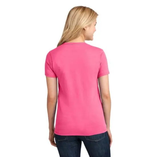 Port & Company® Colors Core Cotton Ladies T-Shirt Neon Pink {6}