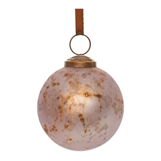 3" Rusted Violet Mercury Glass Ball Ornaments. 6ct. {3}