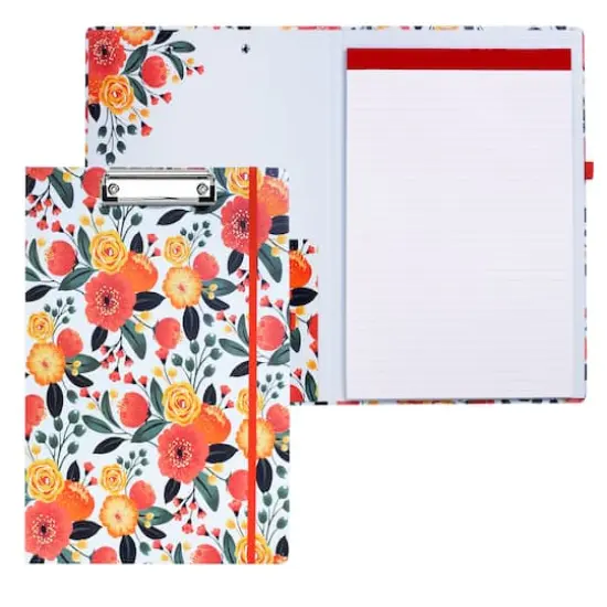 Steel Mill & Co.&reg; Orange Floral Clipboard Folio {1}