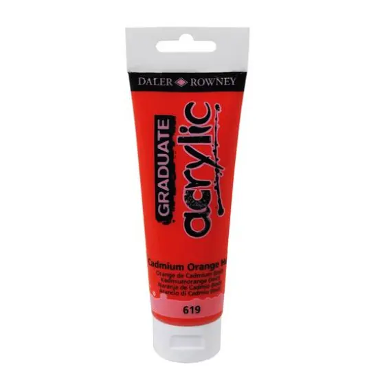 Daler-Rowney&reg; Graduate Acrylic Paint, 120mL 619 Cadmium Orange Hue {1}