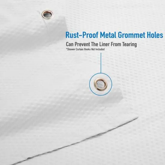 Bath Bliss Microfiber Soft Touch Diamond Design Shower Curtain Liner White {6}