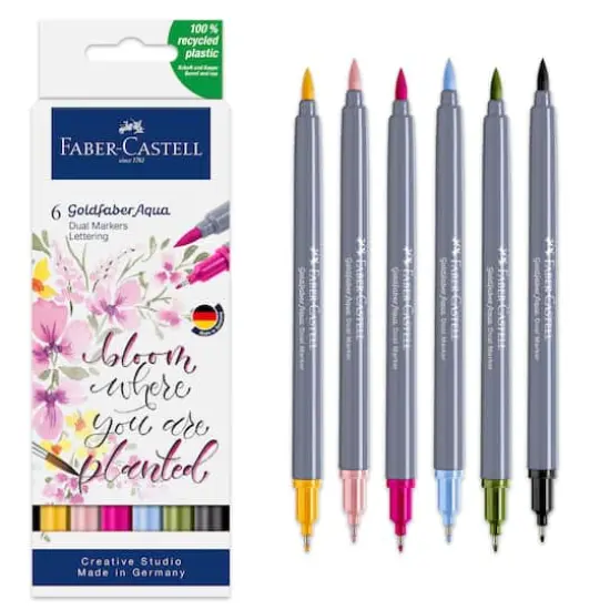 Faber-Castell&reg; Goldfaber Aqua Lettering Dual-Tip Marker Set {1}