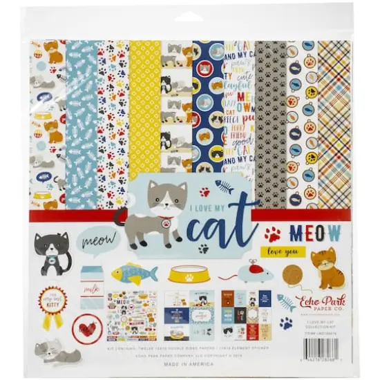 Echo Park&trade; I Love My Cat Collection Kit, 12" x 12" {1}