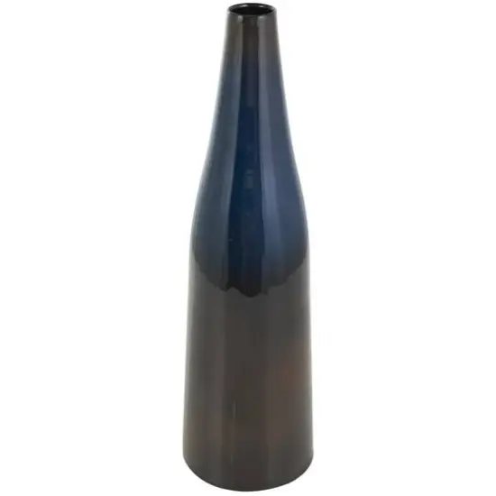 20.25" Blue & Brown Ombre Metal Vase {8}