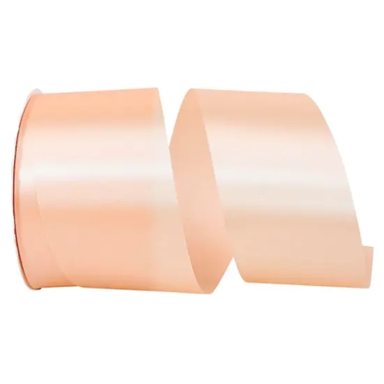 JAM Paper 2.5" x 50yd. Single Face Satin Allure Ribbon Petal Peach {1}