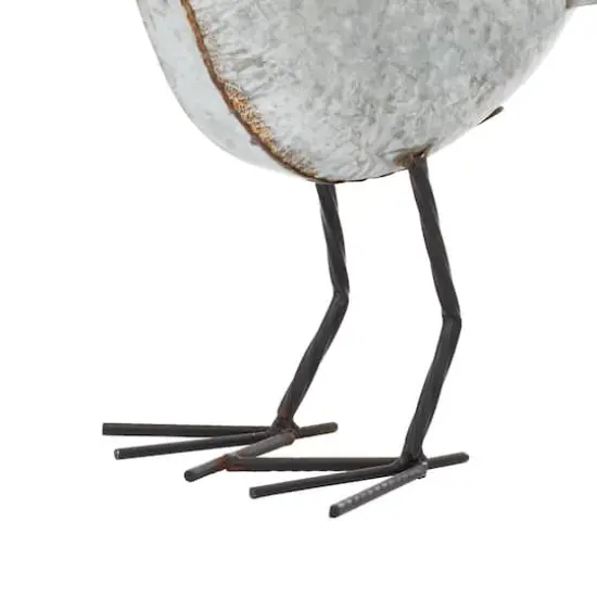 Gray Metal Farmhouse Bird Sculpture Set {5}