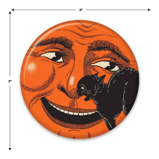 Beistle Vintage Halloween Cat & Moon Button, 6ct. {6}