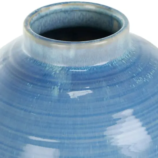 21" Blue Ceramic Bubble Inspired Ombre Vase {5}
