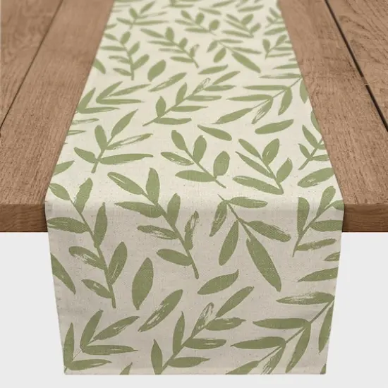 Rough Leaf Pattern 1 16" x 72" Poly Twill Table Runner {1}
