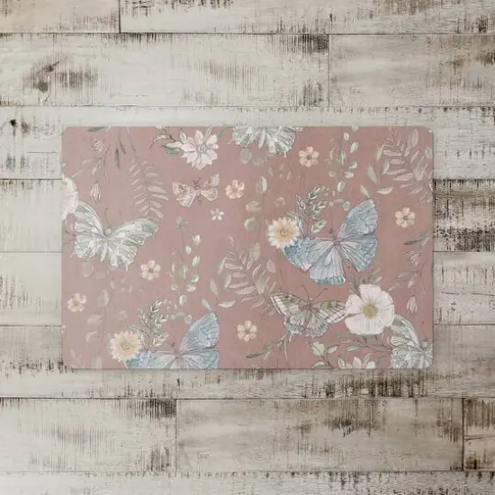 Butterflies Floor Mat Maroon {3}