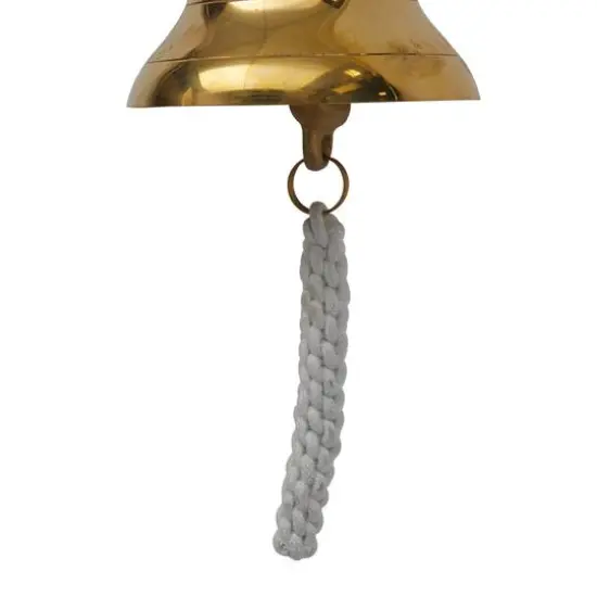 7.5" Gold Titanic Nautical Bell Wall Accent with Rope Pull {5}