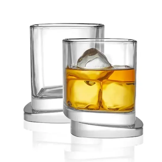 JoyJolt&reg; 9.6oz. Aqua Vitae Square Off Base Whiskey Glasses, 2ct. {1}