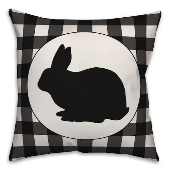 Buffalo Check Bunny Silhouette Throw Pillow {1}