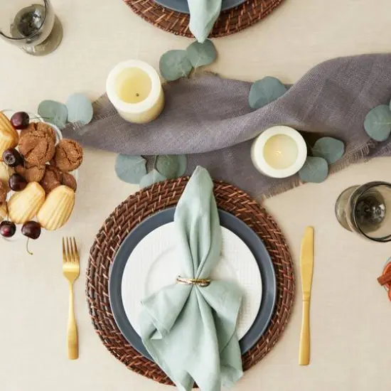 Black French Stripe Tablecloth 60" x 120" {6}