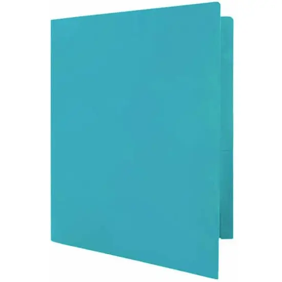 JAM Paper Heavy Duty Plastic 2-Pocket Folders, 6ct. Teal {6}