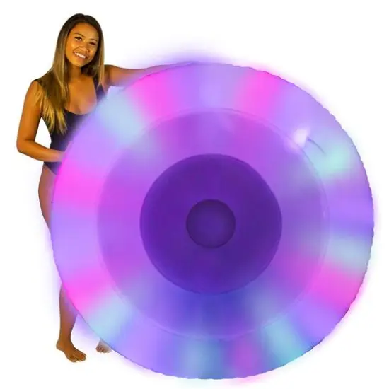 PoolCandy 60" Illuminated LED Inflatable Island Float {1}