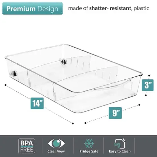 Sorbus Large Clear Organizing Bin on Wheels with Removable Dividers {5}