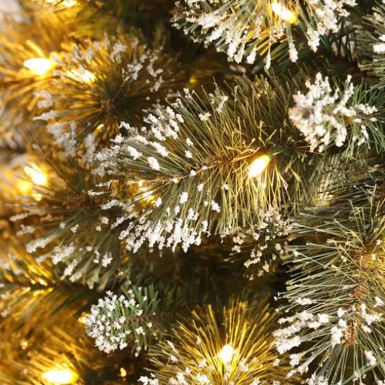 Glitzhome&reg; 7.5ft Pre-Lit Frosted Cashmere Pencil Pine Artificial Christmas Tree, Multicolor LED Lights {6}