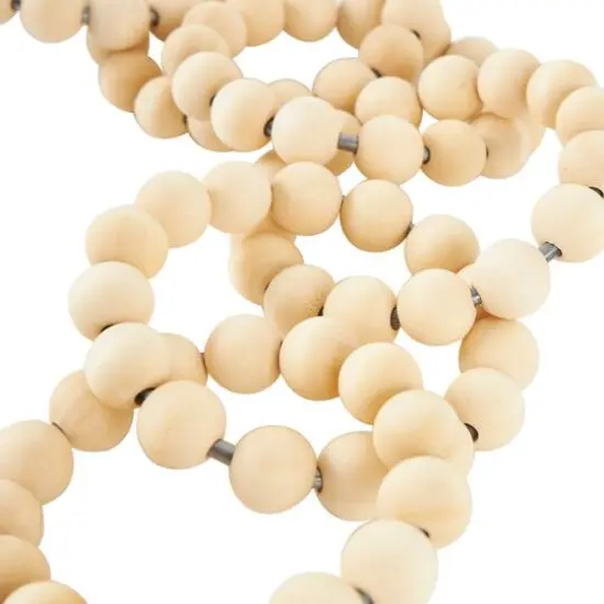 20" Light Brown Wood Chain Beaded 9 Link Sculpture {6}