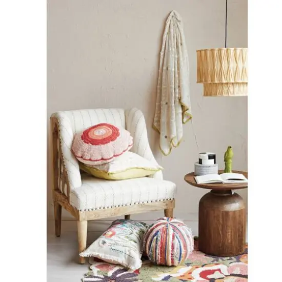 Hello Honey&reg; 19.5" Brown Stained Finish Mango Wood Side Table {3}