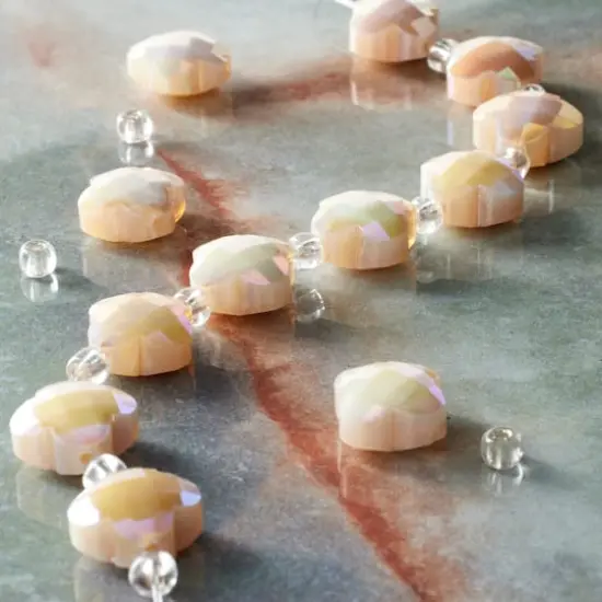 Ivory Faceted Glass Cross Beads, 12mm by Bead Landing&trade; {3}