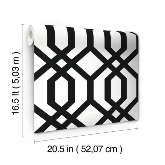 RoomMates Gazebo Lattice Peel & Stick Wallpaper Black {8}