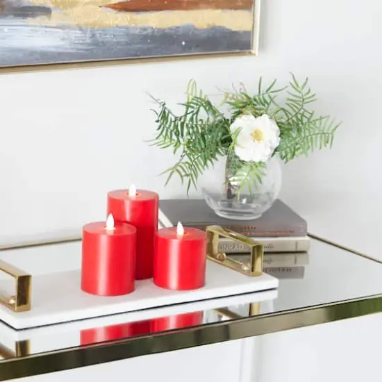 Red LED Flameless Candle Set {3}