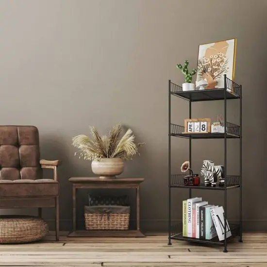 Black 4-Tier Bathroom Storage Rack {7}