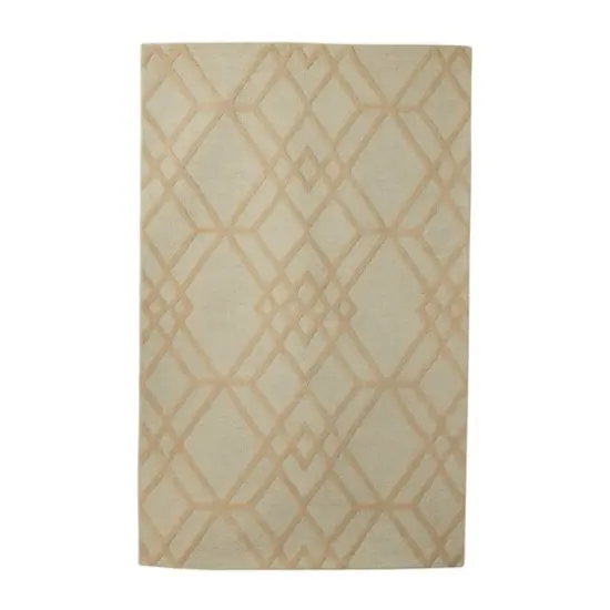 Beige Contemporary 5' x 8' Area Rug {1}