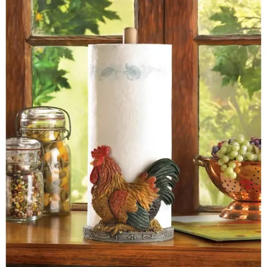 12" Country Rooster Paper Towel Holder {3}
