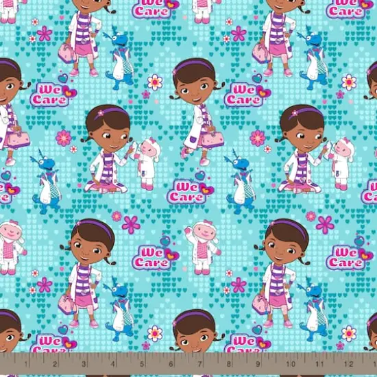 Disney&reg; Doc McStuffins Light Teal We Care Cotton Fabric {3}