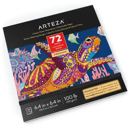Arteza&reg; 6.4" x 6.4" Ocean Coloring Book {3}