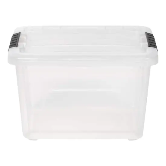 IRIS&reg; 20.5qt. Buckled Clear Boxes with Clear Buckle Lids, 6ct. {4}