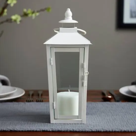 12.2" White Metal Lantern by Ashland&reg; {6}