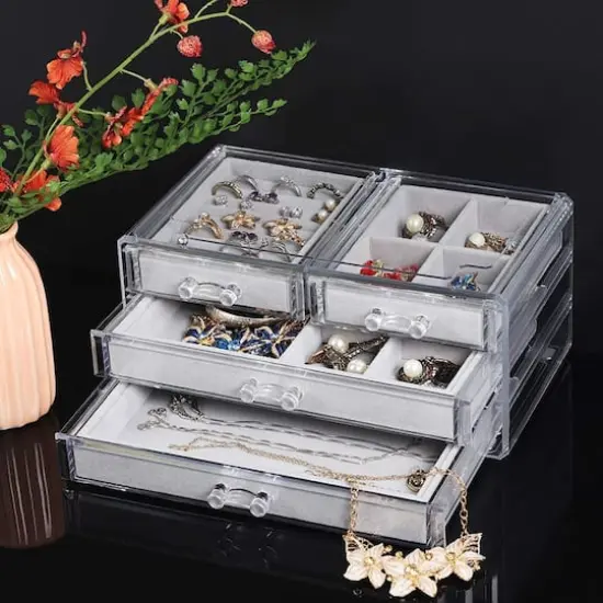 Iron Gray Triple Acrylic Jewelry Box {7}